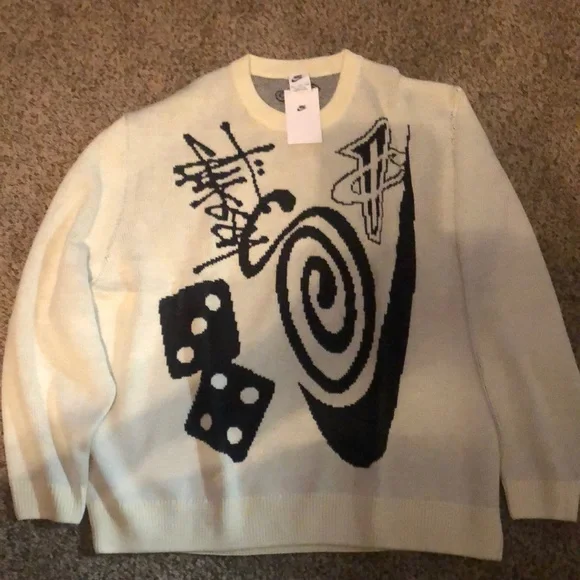 Nike | Sweaters | Nike X Stussy Knit Sweater Natural Size 2xl Nike | Sweaters | Nike X Stussy Knit Sweater Natural Size 2xl